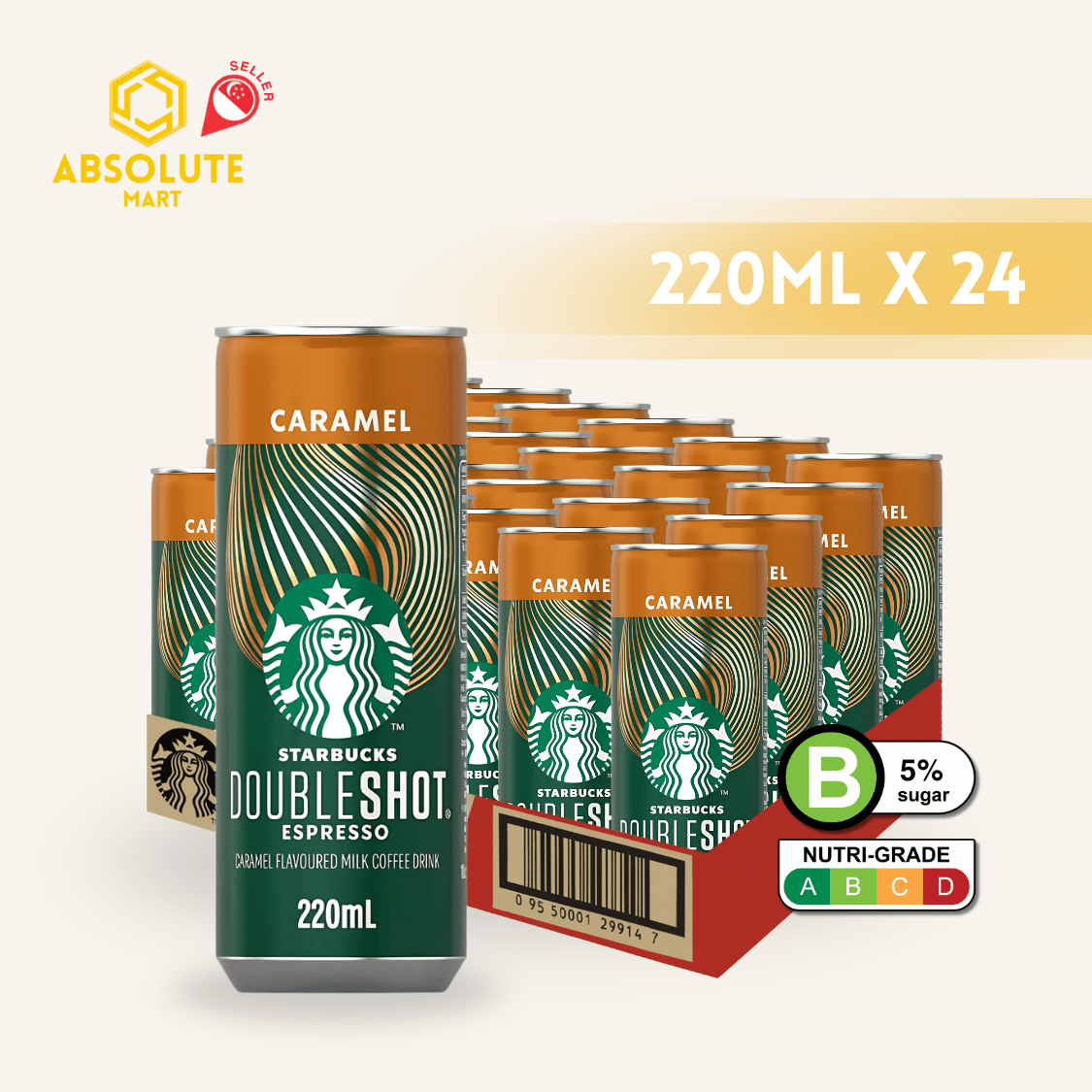 STARBUCKS Double Shot Caramel Espresso 220ML X 24 (CAN) - ABSOLUTE MARTSTARBUCKS Double Shot Caramel Espresso 220ML X 24 (CAN)Ready To Drink Coffee