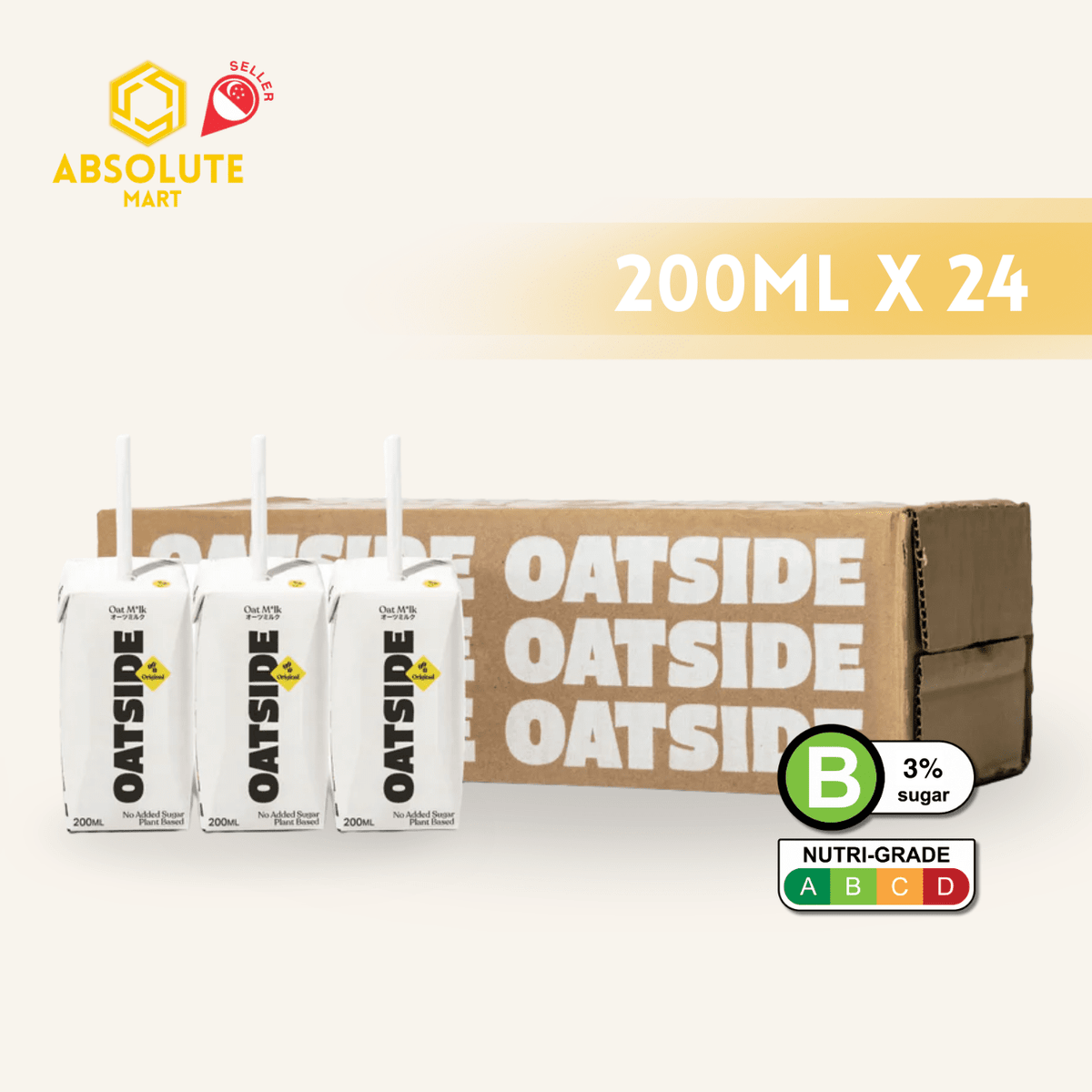 [STRAW] OATSIDE Barista 200ML X 24 (TETRA) - ABSOLUTE MART[STRAW] OATSIDE Barista 200ML X 24 (TETRA)Oat Milk