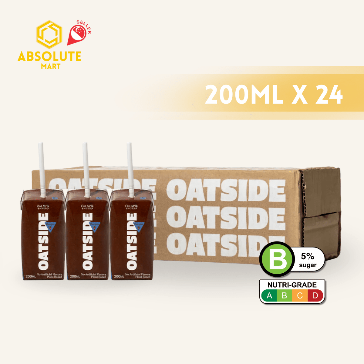 [STRAW] OATSIDE Chocolate 200ML X 24 (TETRA) - ABSOLUTE MART[STRAW] OATSIDE Chocolate 200ML X 24 (TETRA)Chocolate Milk