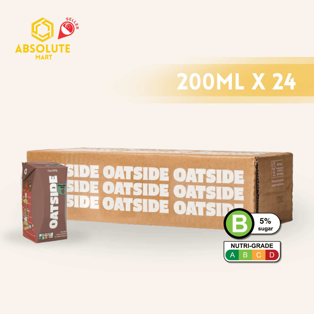 [STRAW] OATSIDE Chocolate Malt 200ML X 24 (TETRA) - ABSOLUTE MART[STRAW] OATSIDE Chocolate Malt 200ML X 24 (TETRA)Chocolate Milk