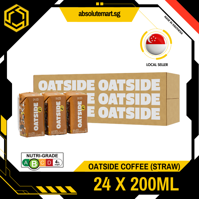 [STRAW] OATSIDE Coffee Latte 200ML X 24 (TETRA) - ABSOLUTE MART[STRAW] OATSIDE Coffee Latte 200ML X 24 (TETRA)Non - Dairy Milk
