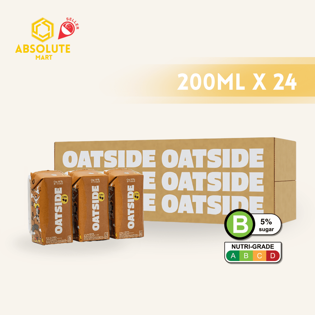 [STRAW] OATSIDE Coffee Latte 200ML X 24 (TETRA) - ABSOLUTE MART[STRAW] OATSIDE Coffee Latte 200ML X 24 (TETRA)Ready To Drink Coffee