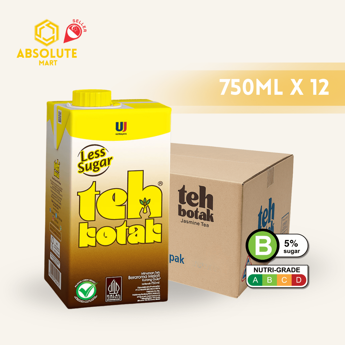 TEH KOTAK Jasmine Green Tea Less Sugar 750ML X 12 (TETRA) - ABSOLUTE MARTTEH KOTAK Jasmine Green Tea Less Sugar 750ML X 12 (TETRA)Flavoured & Milk Tea