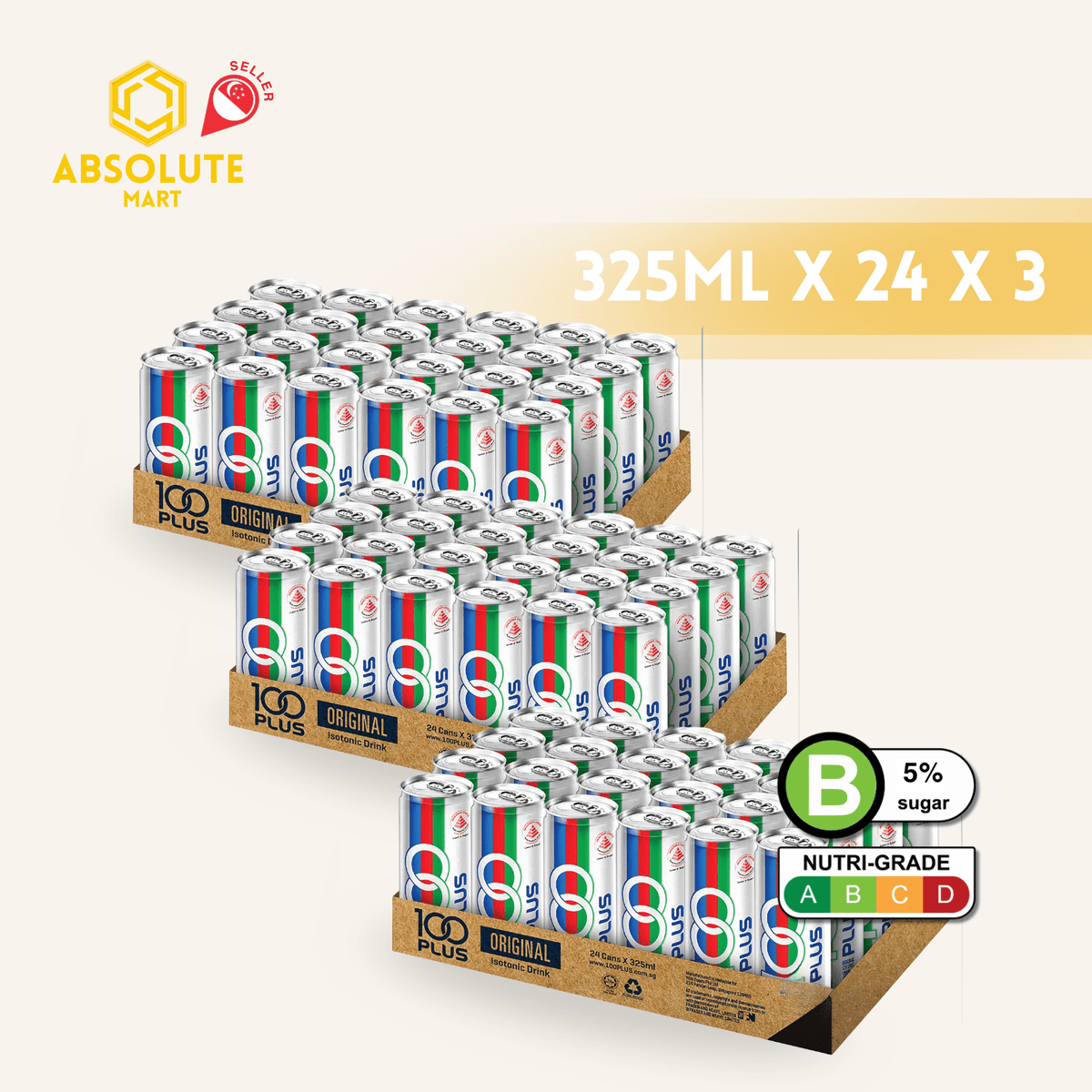 [TRIPLE BUNDLE] F&N 100 Plus 325ML X 24 X 3 (CAN) - ABSOLUTE MART[TRIPLE BUNDLE] F&N 100 Plus 325ML X 24 X 3 (CAN)Isotonic Drinks