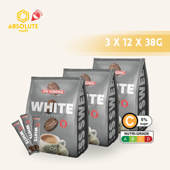 [TRIPLE PACK] AIK CHEONG White Coffee 3 - IN - 1 Less Sweet 3 X 12 X 38G (SACHET) - ABSOLUTE MART[TRIPLE PACK] AIK CHEONG White Coffee 3 - IN - 1 Less Sweet 3 X 12 X 38G (SACHET)Instant Coffees & Coffee Granules