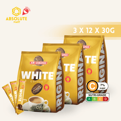[TRIPLE PACK] AIK CHEONG White Coffee 3 - IN - 1 Original 3 X 12 X 38G (SACHET) - ABSOLUTE MART[TRIPLE PACK] AIK CHEONG White Coffee 3 - IN - 1 Original 3 X 12 X 38G (SACHET)Instant Coffees & Coffee Granules