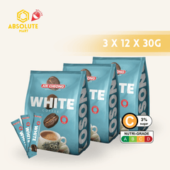 [TRIPLE PACK] AIK CHEONG White Coffee Kosong 2 - IN - 1 No Sugar 3 X 12 X 30G (SACHET) - ABSOLUTE MART[TRIPLE PACK] AIK CHEONG White Coffee Kosong 2 - IN - 1 No Sugar 3 X 12 X 30G (SACHET)Instant Coffees & Coffee Granules