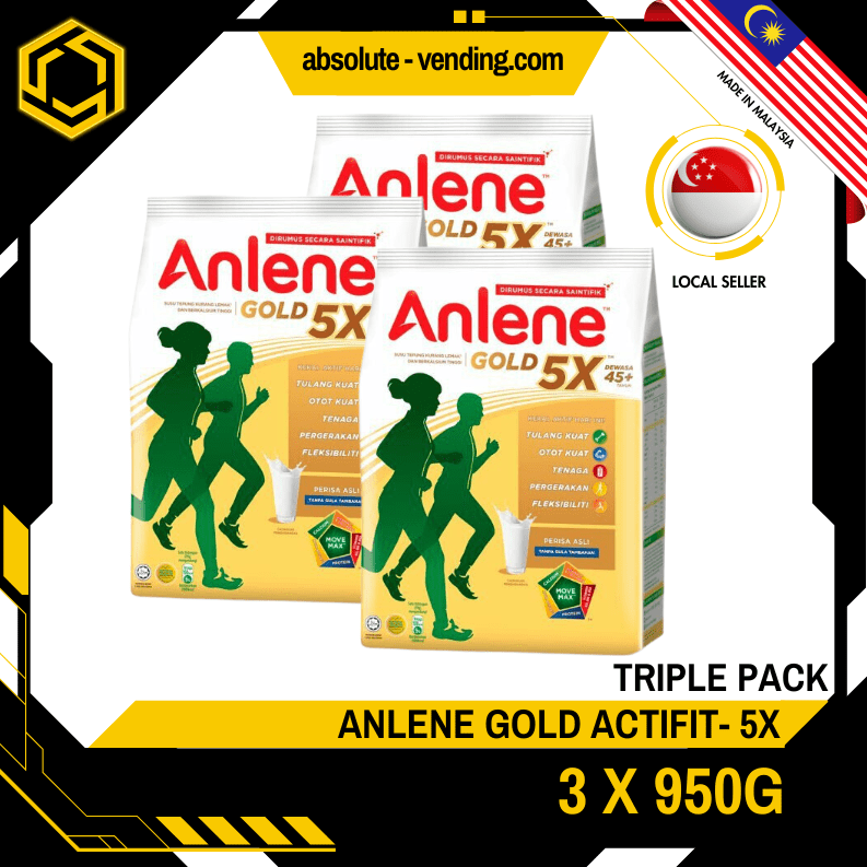 [TRIPLE PACK] ANLENE Gold 5X Actifit 950G X 3 (PACKETS) - ABSOLUTE MART[TRIPLE PACK] ANLENE Gold 5X Actifit 950G X 3 (PACKETS)