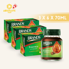 [TRIPLE PACK] BRAND'S Essence of Chicken Cordyceps 70ML X 18 (BOTTLE) - ABSOLUTE MART[TRIPLE PACK] BRAND'S Essence of Chicken Cordyceps 70ML X 18 (BOTTLE)Brands Essence
