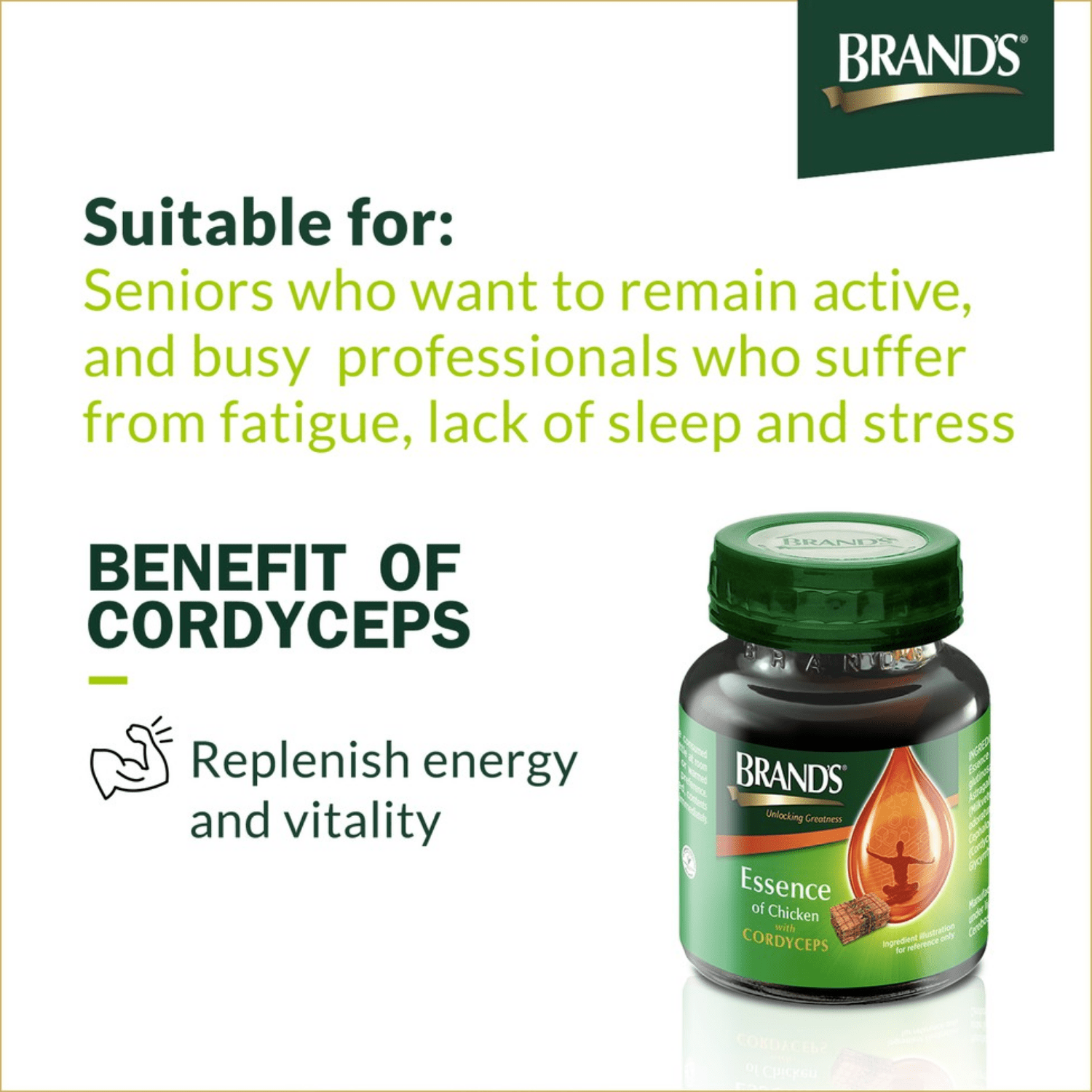 [TRIPLE PACK] BRAND'S Essence of Chicken Cordyceps 70ML X 18 (BOTTLE) - ABSOLUTE MART[TRIPLE PACK] BRAND'S Essence of Chicken Cordyceps 70ML X 18 (BOTTLE)Brands Essence