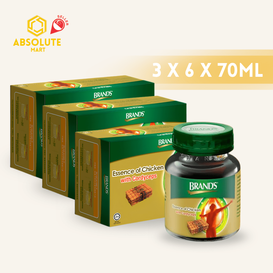 [TRIPLE PACK] BRAND'S Essence of Chicken Cordyceps 70ML X 18 (BOTTLE) - ABSOLUTE MART[TRIPLE PACK] BRAND'S Essence of Chicken Cordyceps 70ML X 18 (BOTTLE)Brands Essence