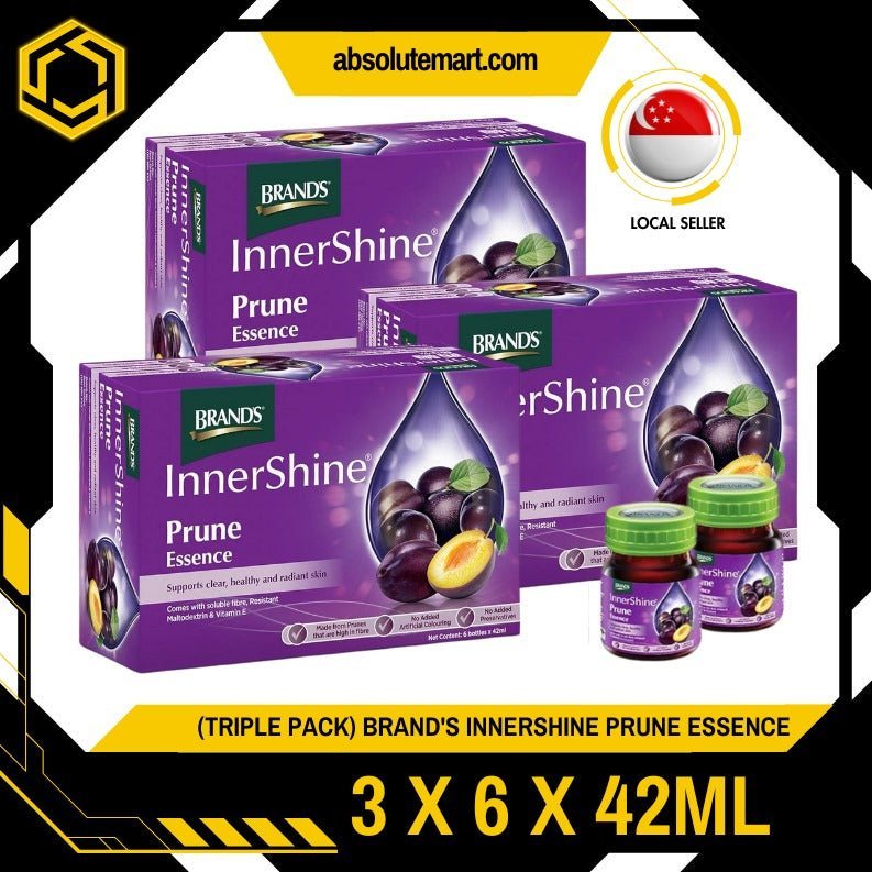 [TRIPLE PACK] BRAND'S Innershine Prune Essence with Vit E12 42ML X 6 X 3 Pack (GLASS) - ABSOLUTE MART[TRIPLE PACK] BRAND'S Innershine Prune Essence with Vit E12 42ML X 6 X 3 Pack (GLASS)