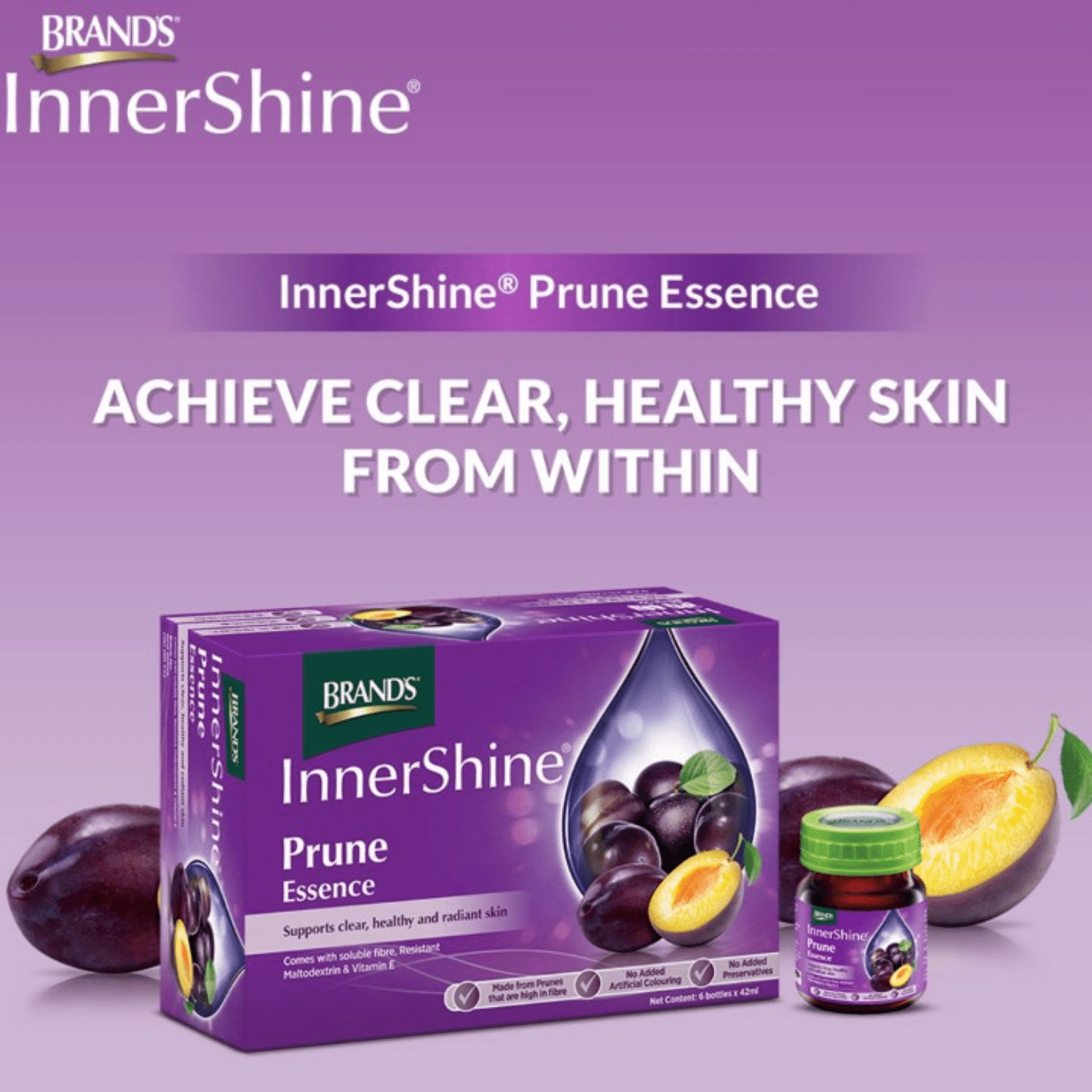 [TRIPLE PACK] BRAND'S Innershine Prune Essence with Vit E12 42ML X 6 X 3 Pack (GLASS) - ABSOLUTE MART[TRIPLE PACK] BRAND'S Innershine Prune Essence with Vit E12 42ML X 6 X 3 Pack (GLASS)Brands Essence
