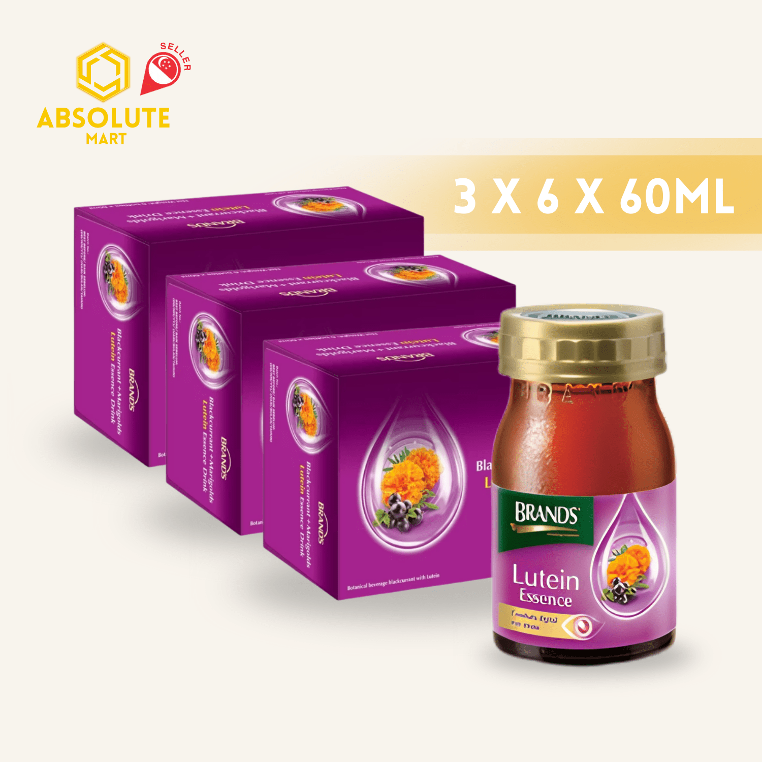 [TRIPLE PACK] BRAND'S Lutein Essence 60ML X 6 X 3 Pack (GLASS) - ABSOLUTE MART[TRIPLE PACK] BRAND'S Lutein Essence 60ML X 6 X 3 Pack (GLASS)Brands Essence