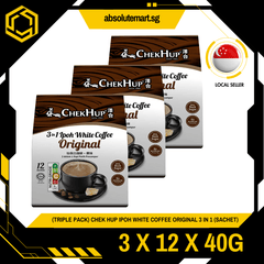 [TRIPLE PACK] CHEK HUP Ipoh White Coffee Original 3 - IN - 1 3 X 12 X 40G (SACHET) - ABSOLUTE MART[TRIPLE PACK] CHEK HUP Ipoh White Coffee Original 3 - IN - 1 3 X 12 X 40G (SACHET)