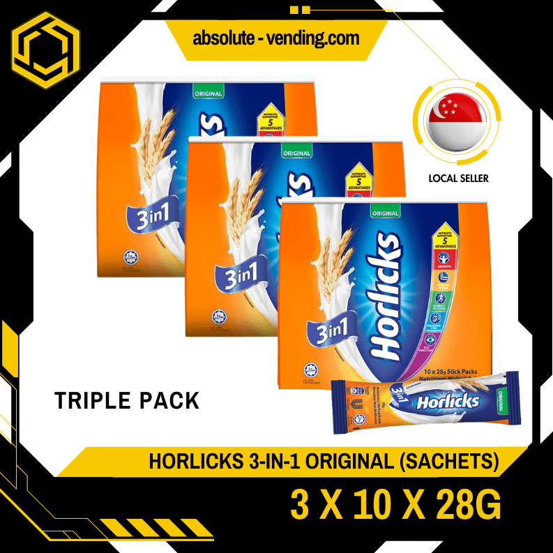 [TRIPLE PACK] HORLICKS 3 - IN - 1 3 PACK X 10 X 28G (SACHET) - ABSOLUTE MART[TRIPLE PACK] HORLICKS 3 - IN - 1 3 PACK X 10 X 28G (SACHET)