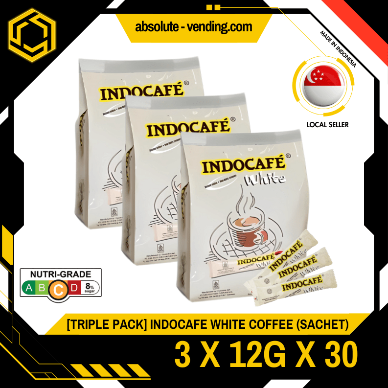 [TRIPLE PACK] INDOCAFE White Coffee 3 Pack X 30 X 12G (SACHET) - ABSOLUTE MART[TRIPLE PACK] INDOCAFE White Coffee 3 Pack X 30 X 12G (SACHET)