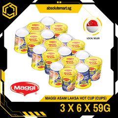 [TRIPLE PACK] MAGGI Asam Laksa HOT CUP Noodles 61G X 6 X 3 (CUPS) - ABSOLUTE MART[TRIPLE PACK] MAGGI Asam Laksa HOT CUP Noodles 61G X 6 X 3 (CUPS)