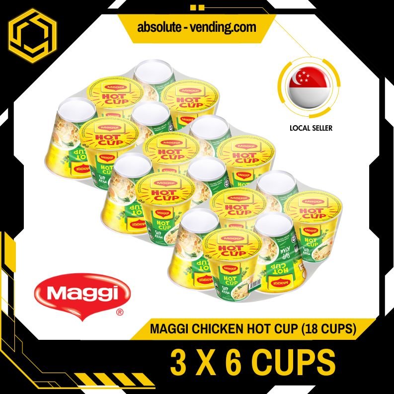 [TRIPLE PACK] MAGGI Chicken HOT CUP Noodles 61G X 6 X 3 (CUPS) - ABSOLUTE MART[TRIPLE PACK] MAGGI Chicken HOT CUP Noodles 61G X 6 X 3 (CUPS)