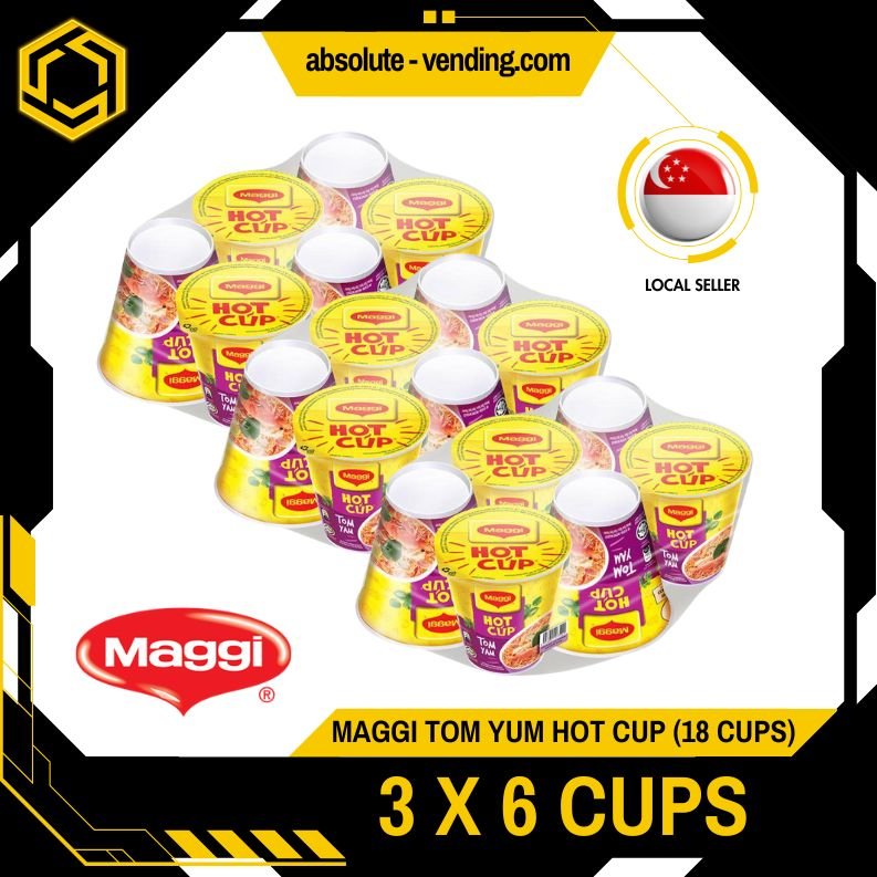 [TRIPLE PACK] MAGGI Tom Yam HOT CUP Noodles 61G X 6 X 3 (CUPS) - ABSOLUTE MART[TRIPLE PACK] MAGGI Tom Yam HOT CUP Noodles 61G X 6 X 3 (CUPS)