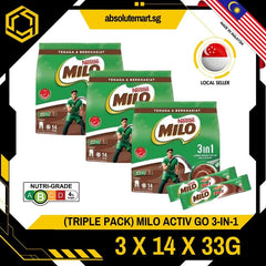 [TRIPLE PACK] MILO 3 IN 1 ACTIV GO 3 PACKS X 14 STICKS X 33G - ABSOLUTE MART[TRIPLE PACK] MILO 3 IN 1 ACTIV GO 3 PACKS X 14 STICKS X 33G