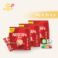 [TRIPLE PACK] NESCAFE ORIGINAL 3 IN 1 3 PACK X 25 STICKS X 19G - ABSOLUTE MART[TRIPLE PACK] NESCAFE ORIGINAL 3 IN 1 3 PACK X 25 STICKS X 19GInstant Coffees & Coffee Granules