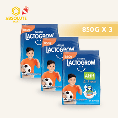 [TRIPLE PACK] NESTLE Lactogrow Active 4 - 6 Years 850G X 3 (PACKETS) - ABSOLUTE MART[TRIPLE PACK] NESTLE Lactogrow Active 4 - 6 Years 850G X 3 (PACKETS)Powdered Milk