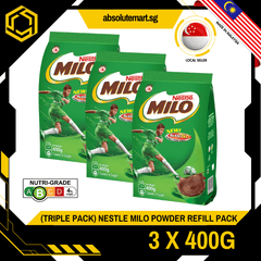 [TRIPLE PACK] NESTLE Milo Powder Refill 400G X 3 (PACKETS) - ABSOLUTE MART[TRIPLE PACK] NESTLE Milo Powder Refill 400G X 3 (PACKETS)