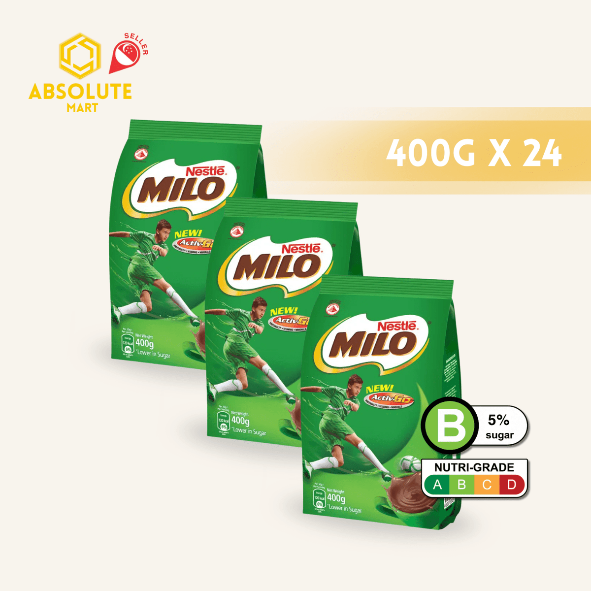 [TRIPLE PACK] NESTLE Milo Powder Refill 400G X 3 (PACKETS) - ABSOLUTE MART[TRIPLE PACK] NESTLE Milo Powder Refill 400G X 3 (PACKETS)Malt Drinks
