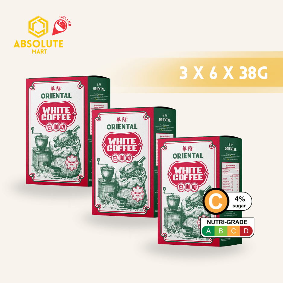 [TRIPLE PACK] ORIENTAL White Coffee Classic 38G X 6S X 3 (SACHET) - ABSOLUTE MART[TRIPLE PACK] ORIENTAL White Coffee Classic 38G X 6S X 3 (SACHET)Instant Coffees & Coffee Granules