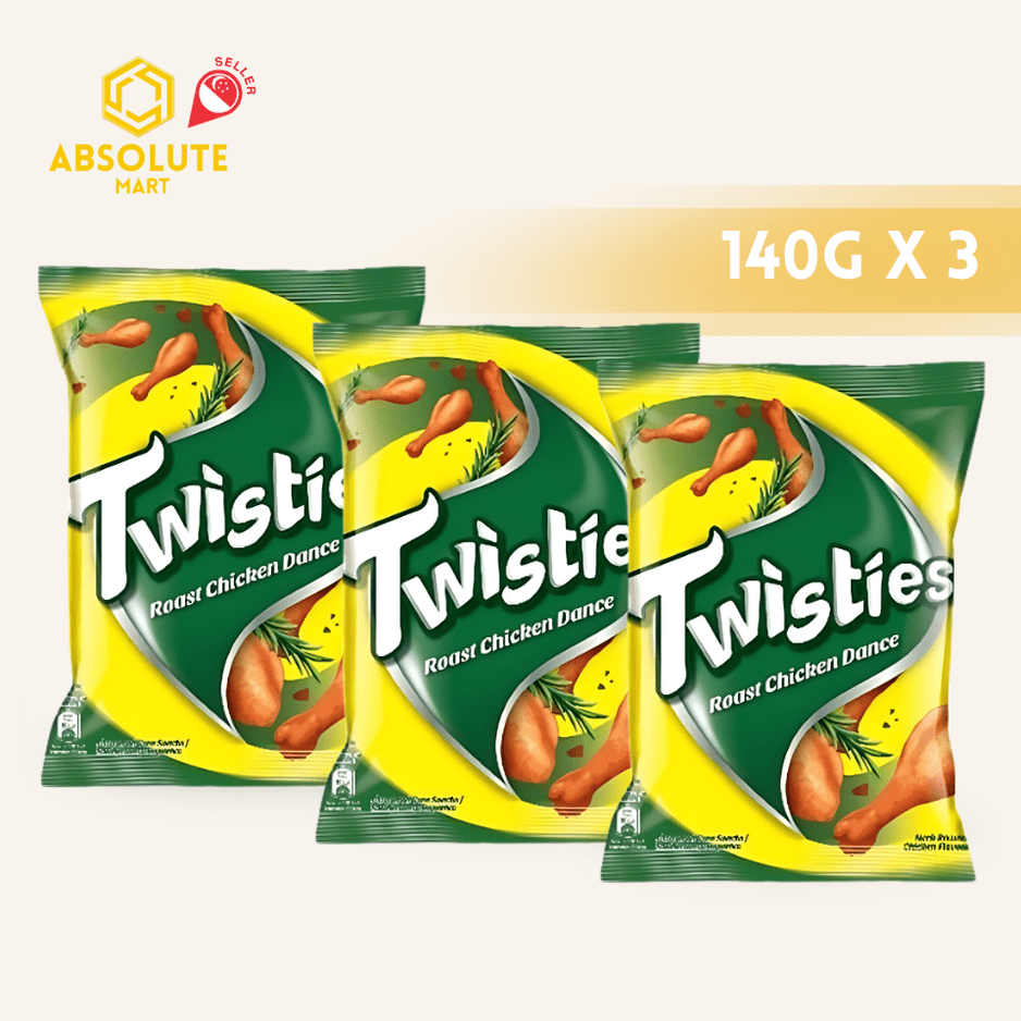[TRIPLE PACK] TWISTIES Roasted Chicken Dance 140G X 3 (PACKETS) - ABSOLUTE MART[TRIPLE PACK] TWISTIES Roasted Chicken Dance 140G X 3 (PACKETS)Corn Chips