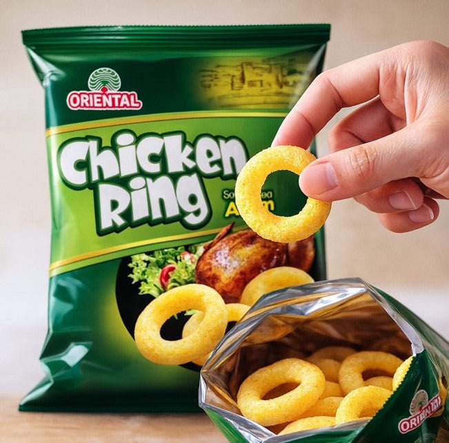 [TWIN BUNDLE] ORIENTAL Chicken Rings 2 X 30 X 14G (PACKETS) - ABSOLUTE MART[TWIN BUNDLE] ORIENTAL Chicken Rings 2 X 30 X 14G (PACKETS)Puffed Snacks