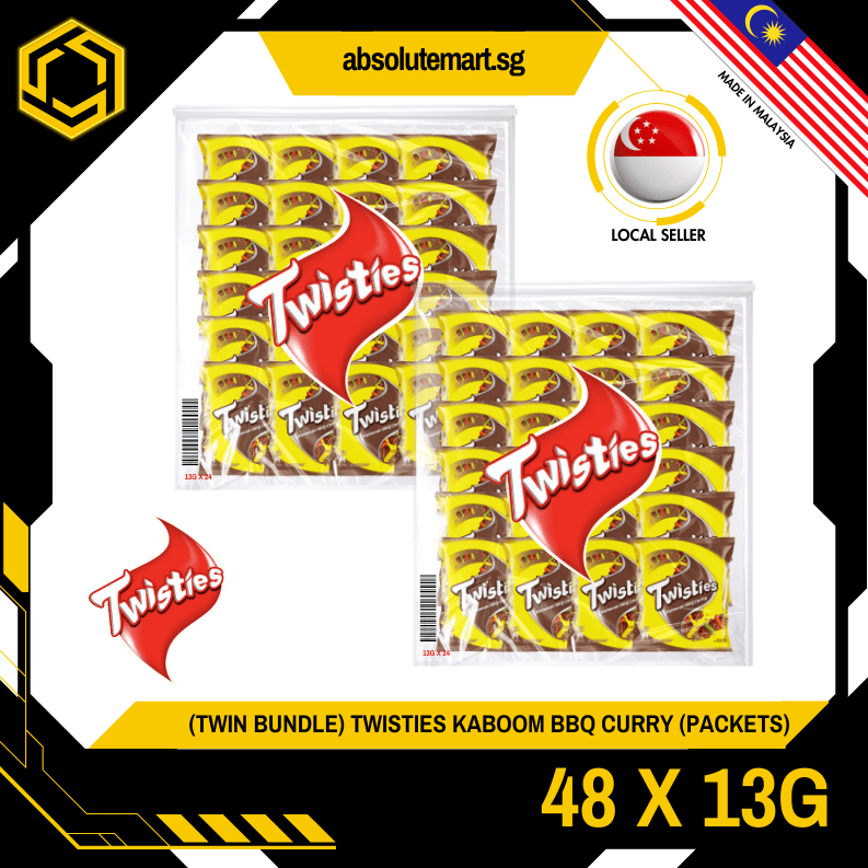 [TWIN BUNDLE] TWISTIES BBQ CURRY 13G X 24 X 2 (PACKETS) - ABSOLUTE MART[TWIN BUNDLE] TWISTIES BBQ CURRY 13G X 24 X 2 (PACKETS)