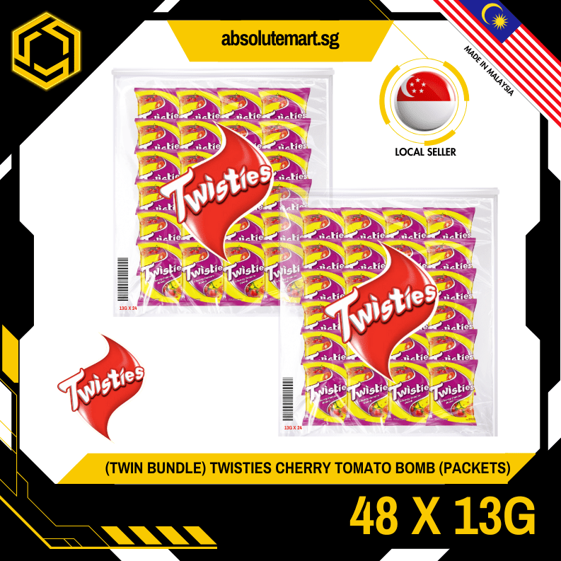 [TWIN BUNDLE] TWISTIES Cherry Tomato 13G X 24 X 2 (PACKETS) - ABSOLUTE MART[TWIN BUNDLE] TWISTIES Cherry Tomato 13G X 24 X 2 (PACKETS)