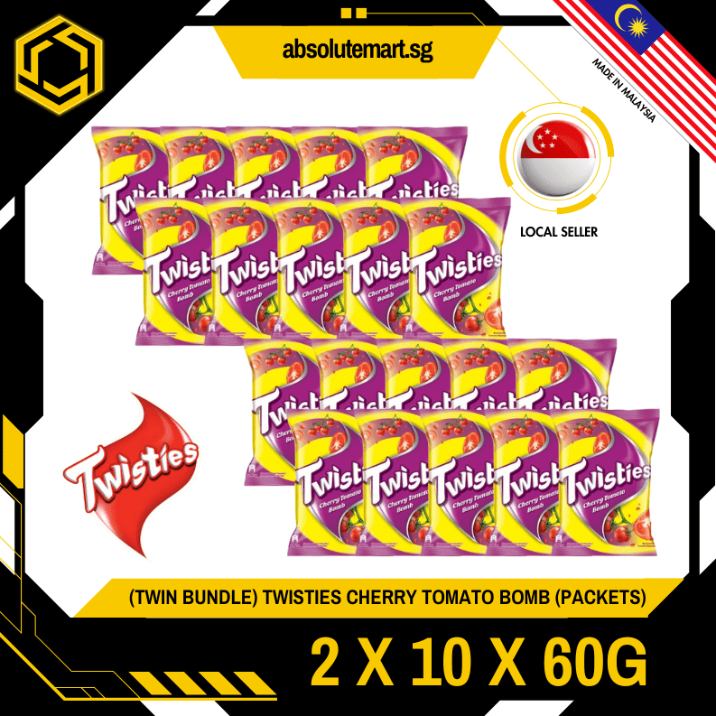 [TWIN BUNDLE] TWISTIES Cherry Tomato 60G X 10 X 2 (PACKETS) - ABSOLUTE MART[TWIN BUNDLE] TWISTIES Cherry Tomato 60G X 10 X 2 (PACKETS)