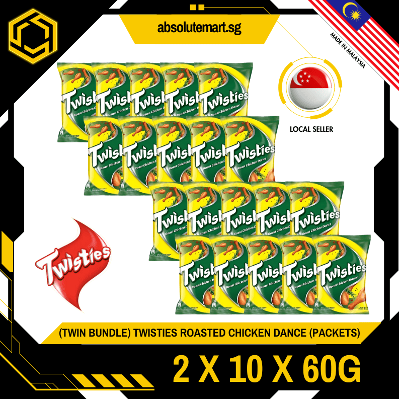 [TWIN BUNDLE] TWISTIES Roasted Chicken Dance 60G X 10 X 2 (PACKETS) - ABSOLUTE MART[TWIN BUNDLE] TWISTIES Roasted Chicken Dance 60G X 10 X 2 (PACKETS)