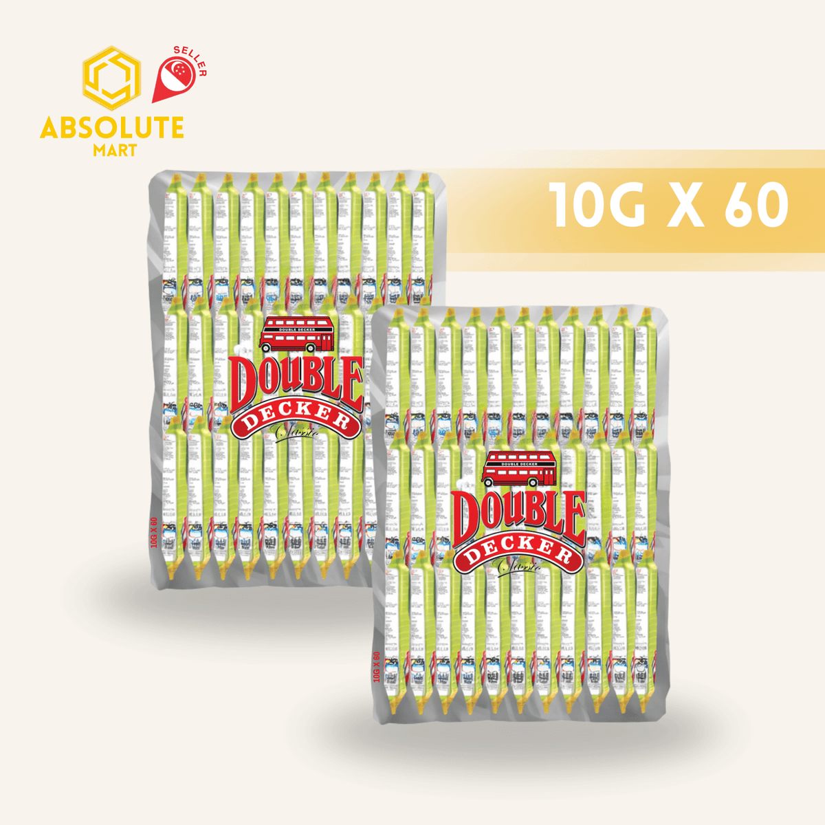 [TWIN PACK] DOUBLE DECKER Mini Chicken Cracker 2 X 30 X 10G (PACKETS) - ABSOLUTE MART[TWIN PACK] DOUBLE DECKER Mini Chicken Cracker 2 X 30 X 10G (PACKETS)