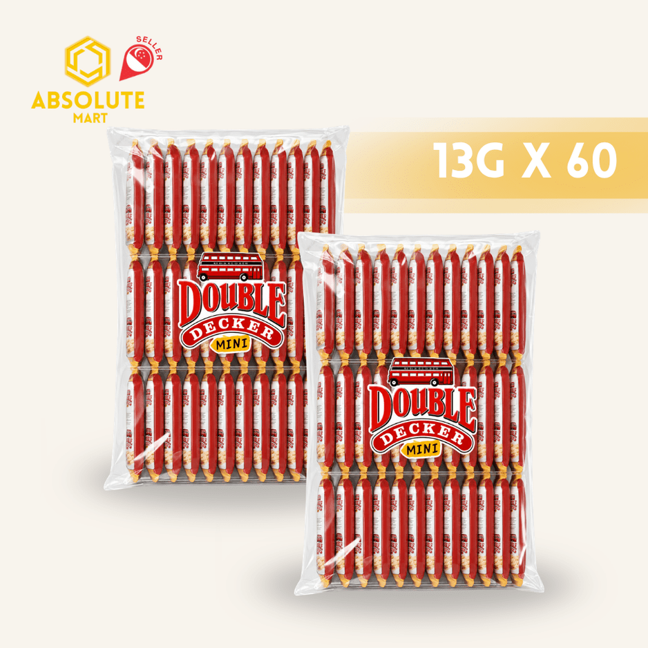 [TWIN PACK] DOUBLE DECKER Mini Prawn Cracker 2 X 30 X 13G (PACKETS) - ABSOLUTE MART[TWIN PACK] DOUBLE DECKER Mini Prawn Cracker 2 X 30 X 13G (PACKETS)Puffed Snacks