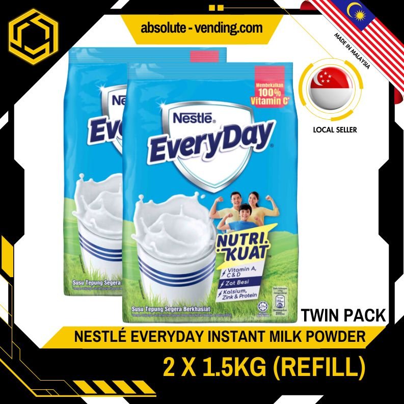 [TWIN PACK] EVERYDAY Full Cream Milk Powder Refill Pack 1.5KG X 2 (PACKETS) - ABSOLUTE MART[TWIN PACK] EVERYDAY Full Cream Milk Powder Refill Pack 1.5KG X 2 (PACKETS)
