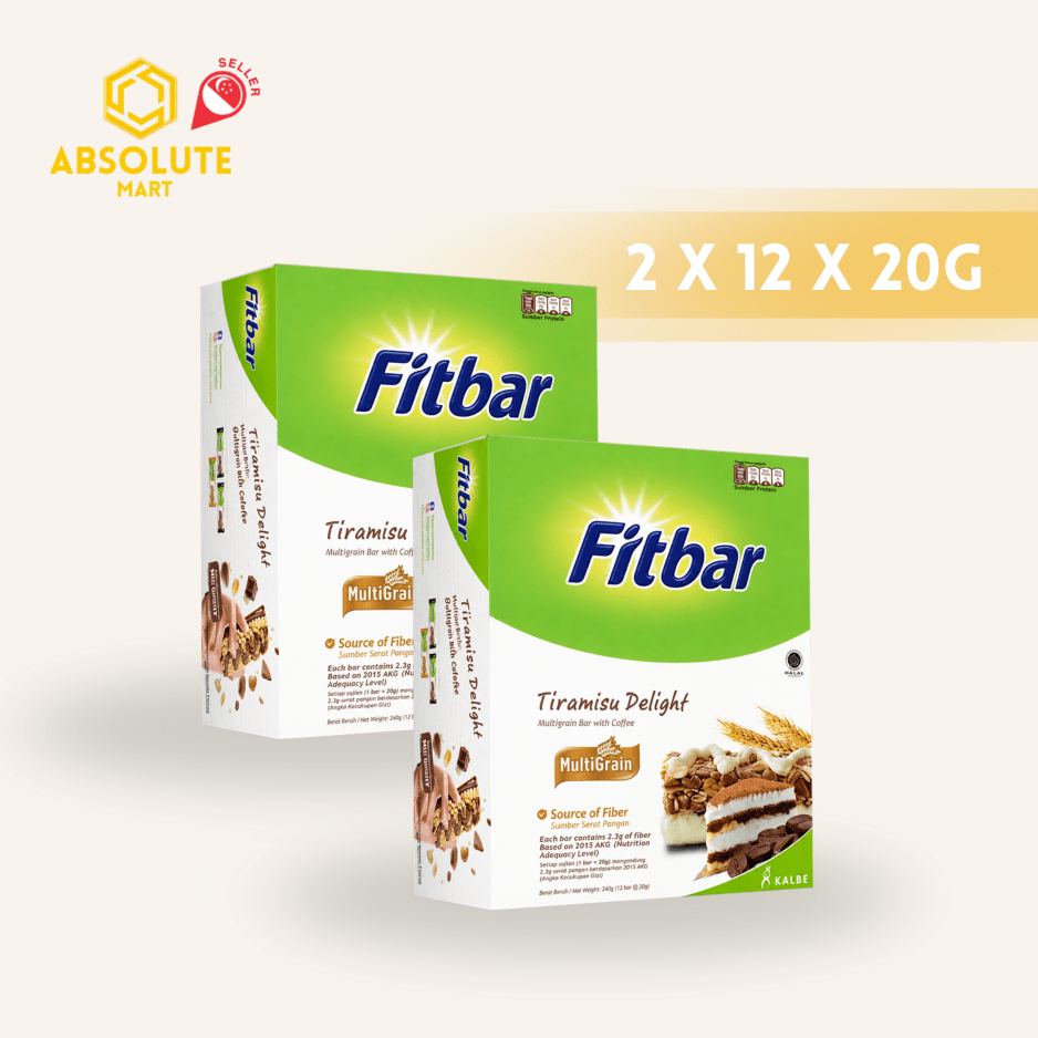 [TWIN PACK] FITBAR Tiramisu Delight 20G X 12 X 2 (PACK) - ABSOLUTE MART[TWIN PACK] FITBAR Tiramisu Delight 20G X 12 X 2 (PACK)Granola Bars