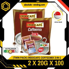 [TWIN PACK] INDOCAFE Coffeemix 3 - IN - 1 2 PACK X 100 STICKS X 20G (SACHETS) - ABSOLUTE MART[TWIN PACK] INDOCAFE Coffeemix 3 - IN - 1 2 PACK X 100 STICKS X 20G (SACHETS)