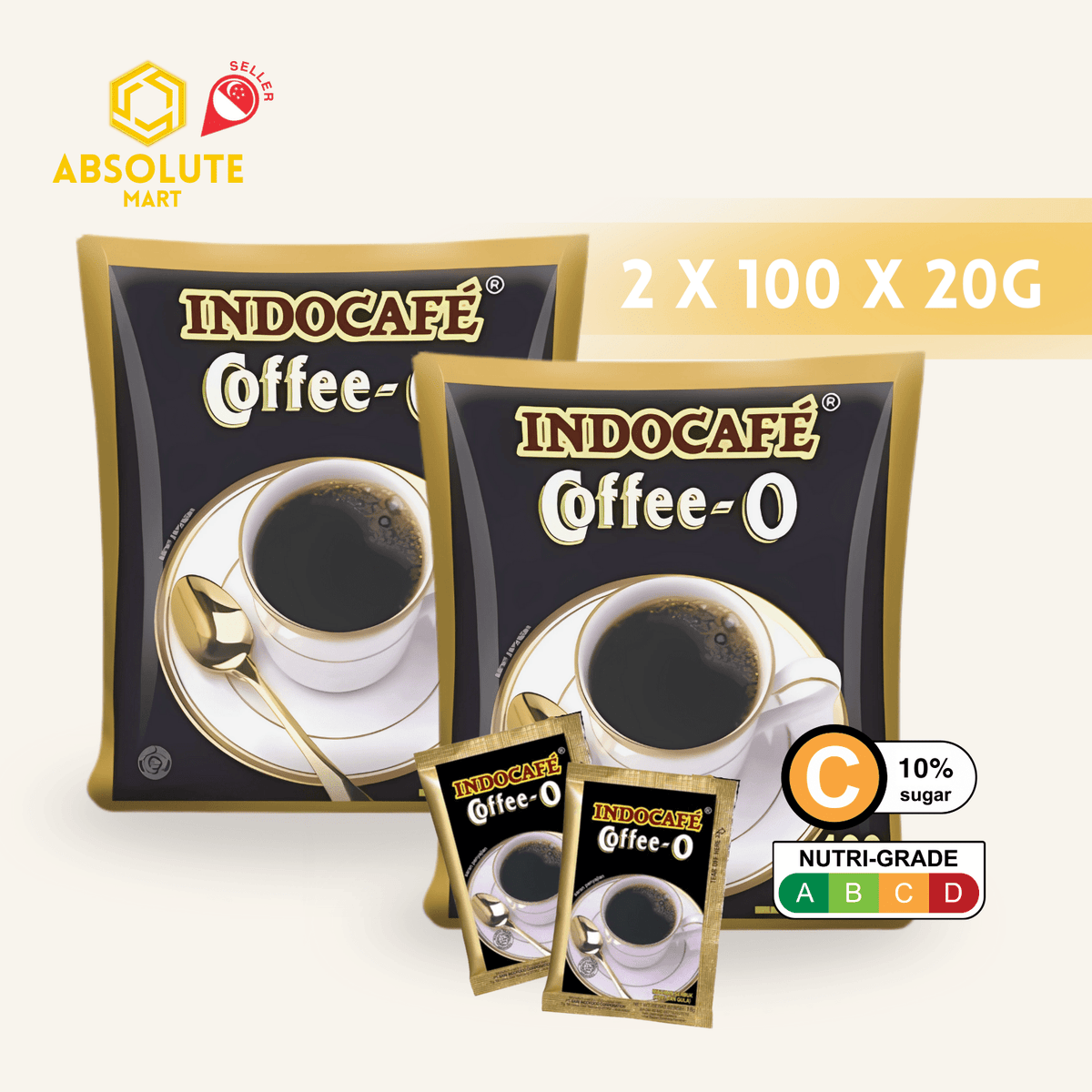 [TWIN PACK] INDOCAFE KOPI O 2IN1 2PACK X 100 X 18G (SACHETS - ABSOLUTE MART[TWIN PACK] INDOCAFE KOPI O 2IN1 2PACK X 100 X 18G (SACHETSInstant Coffees & Coffee Granules