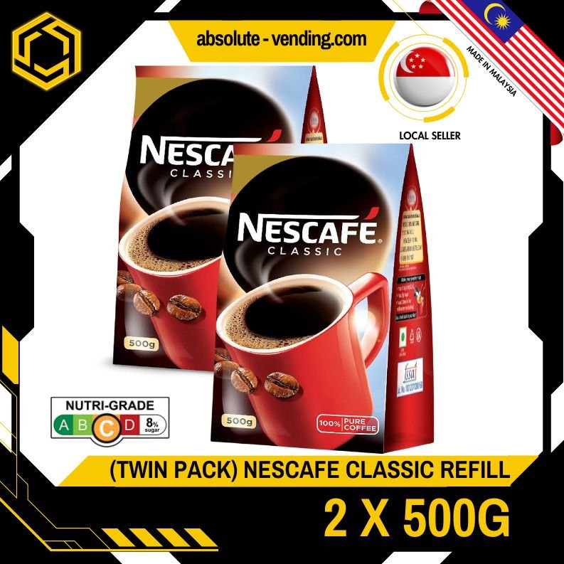 [TWIN PACK] NESCAFE Classic Refill 2 PACK X 500G (PACKETS) - ABSOLUTE MART[TWIN PACK] NESCAFE Classic Refill 2 PACK X 500G (PACKETS)