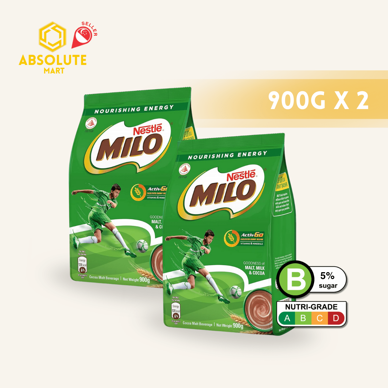 [TWIN PACK] NESTLE Milo Powder Refill 900G X 2 (PACKETS) - ABSOLUTE MART[TWIN PACK] NESTLE Milo Powder Refill 900G X 2 (PACKETS)Malt Drinks