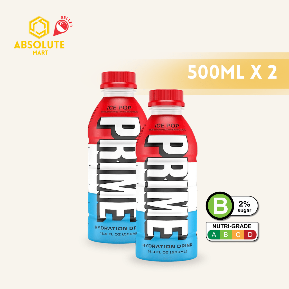 [TWIN PACK] PRIME HYDRATION Ice Pop 500ML X 2 (BOTTLE) - ABSOLUTE MART[TWIN PACK] PRIME HYDRATION Ice Pop 500ML X 2 (BOTTLE)Isotonic Drinks