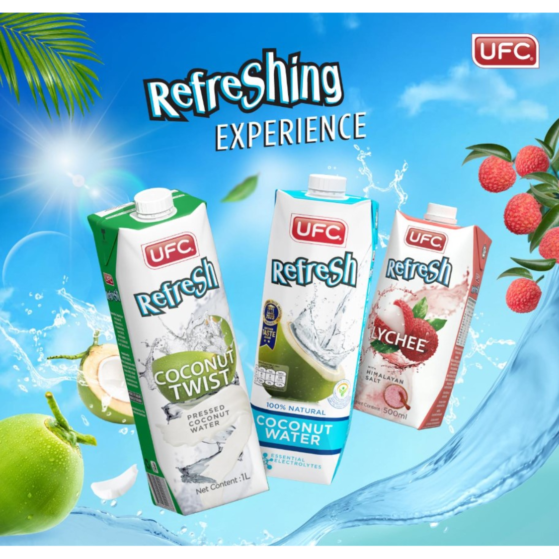 UFC Refresh Lychee Himalayan Salt 500ML X 12 (TETRA) - ABSOLUTE MARTUFC Refresh Lychee Himalayan Salt 500ML X 12 (TETRA)Coconut Water
