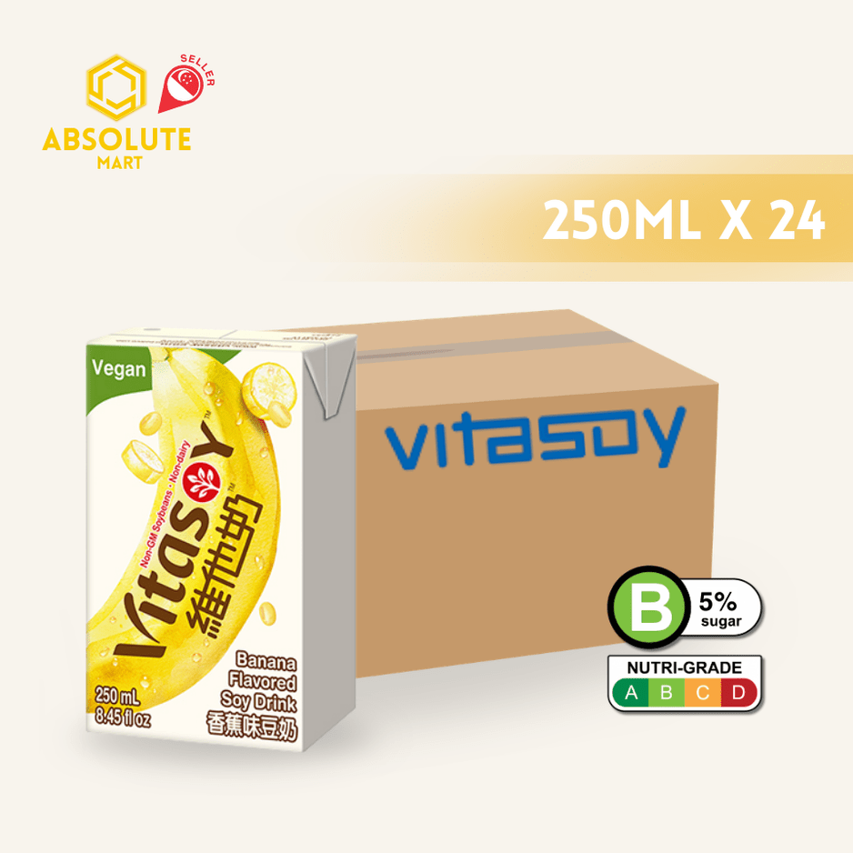VITASOY Banana Soy Drink 250ML X 24 (TETRA) - ABSOLUTE MARTVITASOY Banana Soy Drink 250ML X 24 (TETRA)Soy & Almond Milk