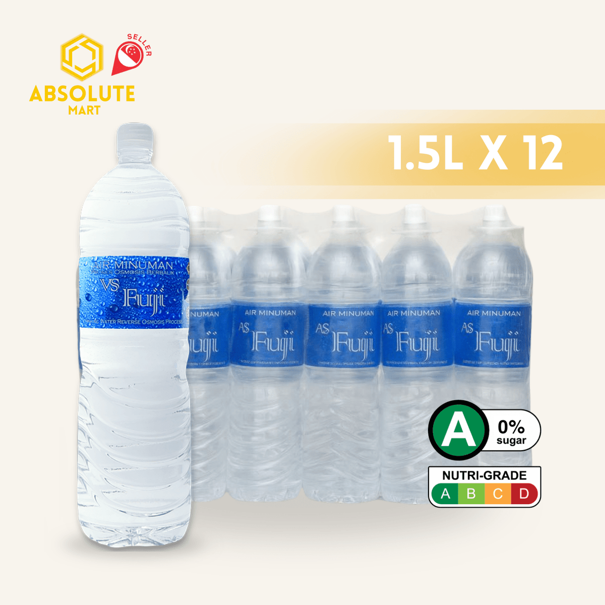 VRSO FUJI PURE DRINKING WATER 1.5L X 12 (BOTTLE) - ABSOLUTE MARTVRSO FUJI PURE DRINKING WATER 1.5L X 12 (BOTTLE)Still Water