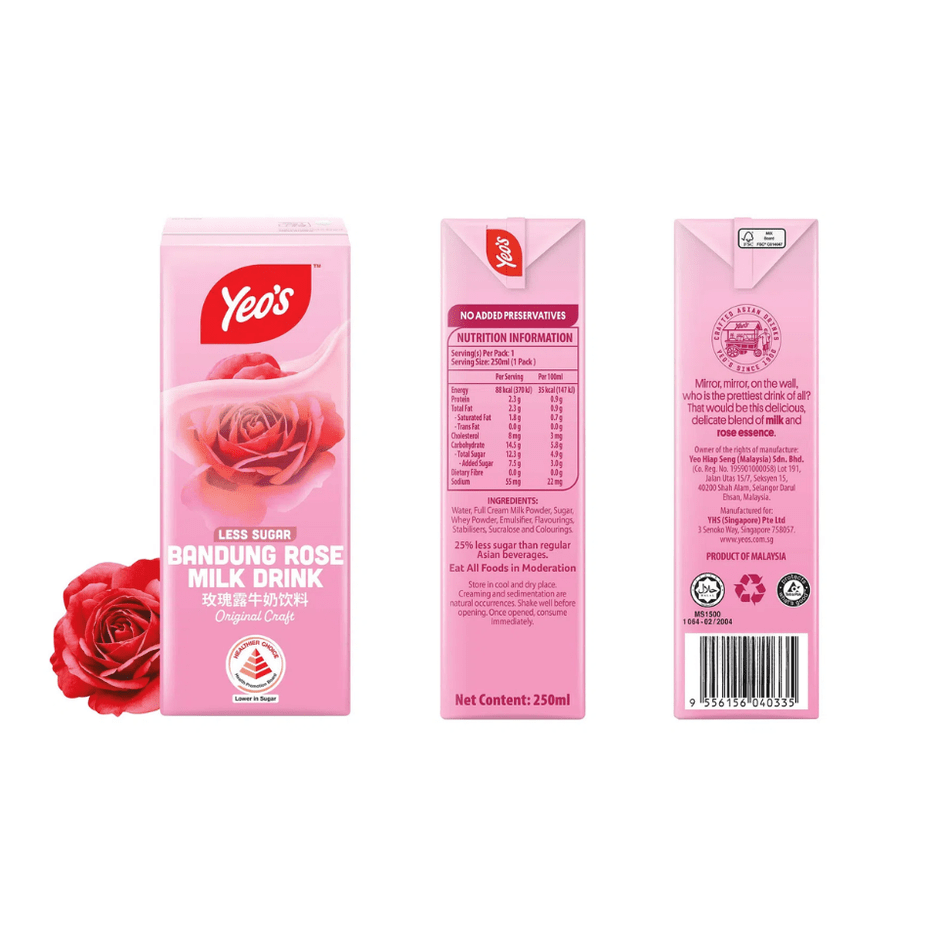 YEO'S Bandung Rose Milk 250ML X 24 (TETRA) - ABSOLUTE MARTYEO'S Bandung Rose Milk 250ML X 24 (TETRA)Flavoured & Milk Tea