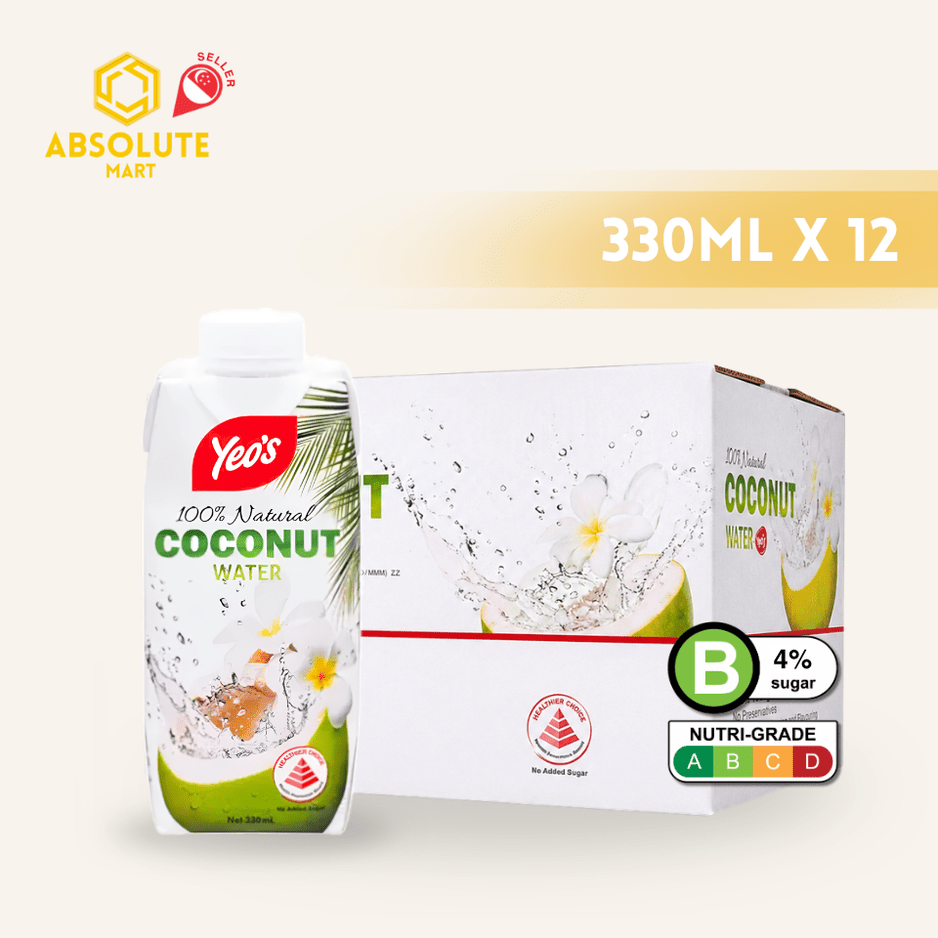 YEO'S Coconut Water 330ML X 12 (TETRA) - ABSOLUTE MARTYEO'S Coconut Water 330ML X 12 (TETRA)Flavoured & Milk Tea